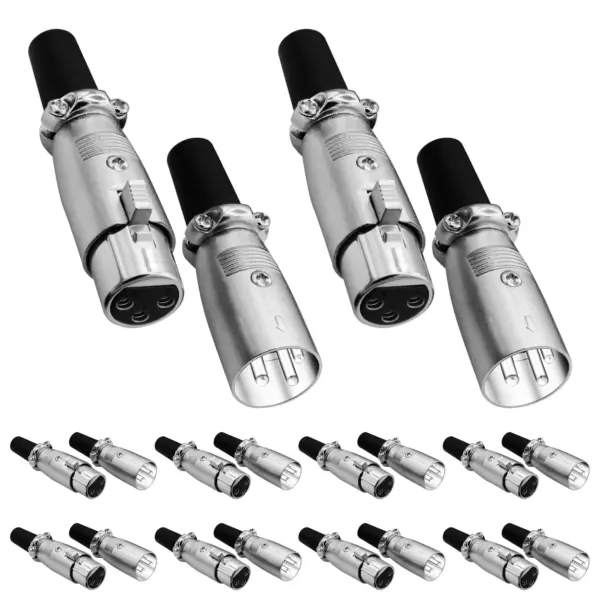 5 Core 3 Pin XLR Male and Female to 1/4 Inch Audio Jack Locking Connector Set - Image 10