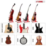 5 Core A Frame Guitar Stand with Foam Arms for Acoustic Electric and Bass Guitars - Image 65