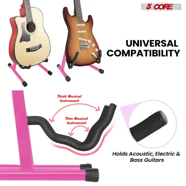 5 Core A Frame Guitar Stand with Foam Arms for Acoustic Electric and Bass Guitars - Image 53