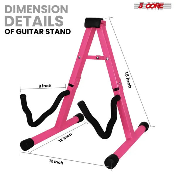 5 Core A Frame Guitar Stand with Foam Arms for Acoustic Electric and Bass Guitars - Image 49