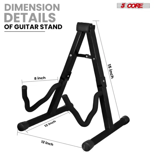 5 Core A Frame Guitar Stand with Foam Arms for Acoustic Electric and Bass Guitars - Image 12