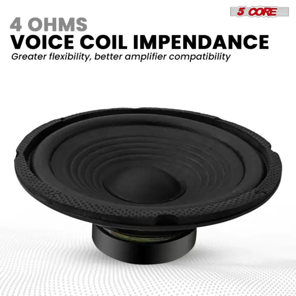 5 Core 6 Inch Car Audio Subwoofer 300W 4 Ohm Replacement Bass Speaker - Image 3