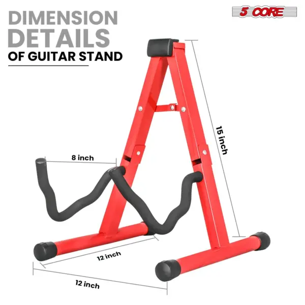 5 Core A Frame Guitar Stand with Foam Arms for Acoustic Electric and Bass Guitars - Image 59