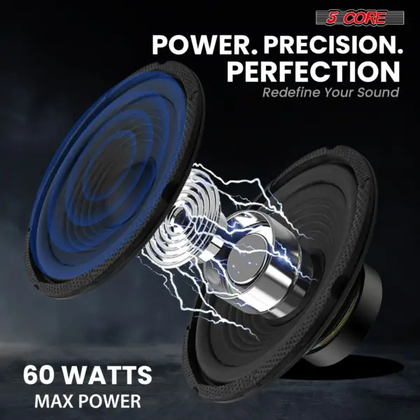 5 Core 6 Inch Car Audio Subwoofer 300W 4 Ohm Replacement Bass Speaker - Image 14