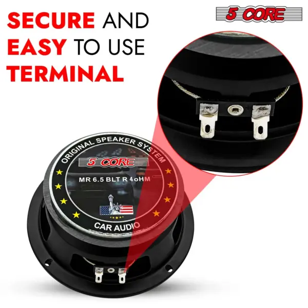 5 Core 6.5 Inch Midrange Car Door Speaker 360W 4 Ohm with Aluminum Bullet - Image 7
