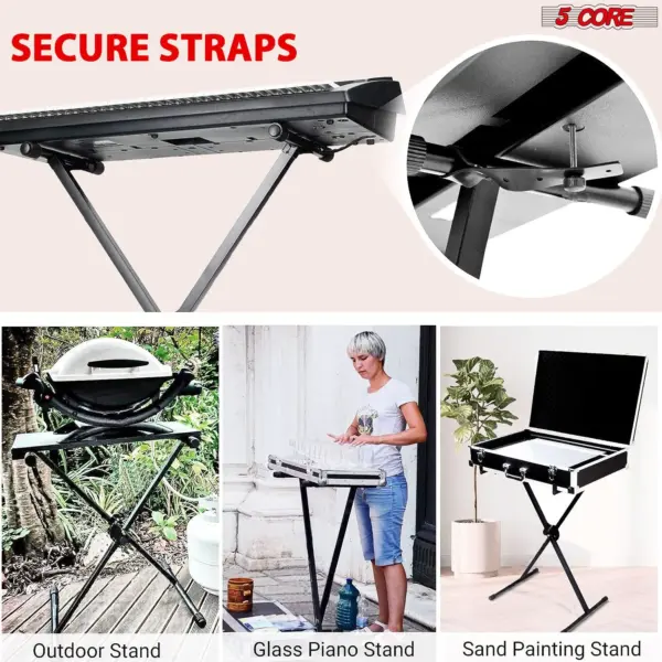5 Core Single X Keyboard Stand Adjustable for 61 76 and 88 Key Keyboards - Image 28