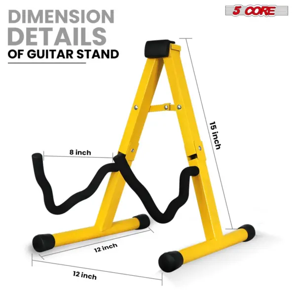 5 Core 2 Pack A Frame Guitar Stands with Foam Arms for Acoustic Electric and Bass Guitars - Image 15