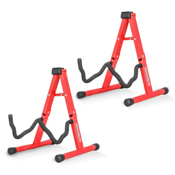 5 Core 2 Pack A Frame Guitar Stands with Foam Arms for Acoustic Electric and Bass Guitars - Image 22