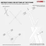 5 Core Heavy Duty Double X Keyboard Stand Adjustable for 61 76 and 88 Key Keyboards - Image 14