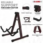 5 Core A Frame Guitar Stand with Foam Arms for Acoustic Electric and Bass Guitars - Image 2