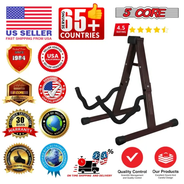 5 Core A Frame Guitar Stand with Foam Arms for Acoustic Electric and Bass Guitars - Image 10
