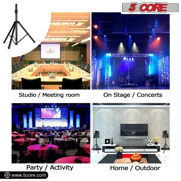 5 Core Adjustable Short Tripod Speaker Stand for PA and Studio Monitors - Image 14