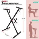 5 Core Single X Keyboard Stand Adjustable for 61 76 and 88 Key Keyboards - Image 22