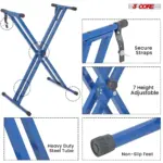 5 Core Heavy Duty Double X Keyboard Stand Adjustable for 61 76 and 88 Key Keyboards - Image 19