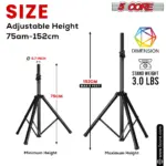 5 Core Adjustable Short Tripod Speaker Stand for PA and Studio Monitors - Image 22