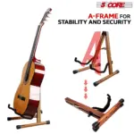 5 Core A Frame Guitar Stand with Foam Arms for Acoustic Electric and Bass Guitars - Image 27