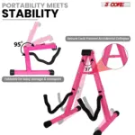 5 Core A Frame Guitar Stand with Foam Arms for Acoustic Electric and Bass Guitars - Image 51