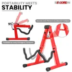 5 Core A Frame Guitar Stand with Foam Arms for Acoustic Electric and Bass Guitars - Image 61