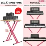 5 Core Heavy Duty Double X Keyboard Stand Adjustable for 61 76 and 88 Key Keyboards - Image 26