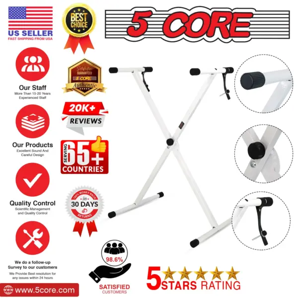 5 Core Single X Keyboard Stand Adjustable for 61 76 and 88 Key Keyboards - Image 16