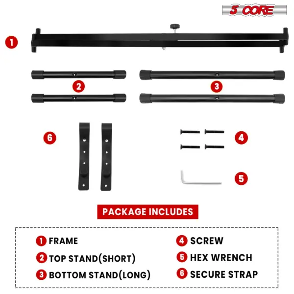 5 Core Single X Keyboard Stand Adjustable for 61 76 and 88 Key Keyboards - Image 26