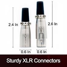 5 Core 3 Pin XLR Male and Female to 1/4 Inch Audio Jack Locking Connector Set