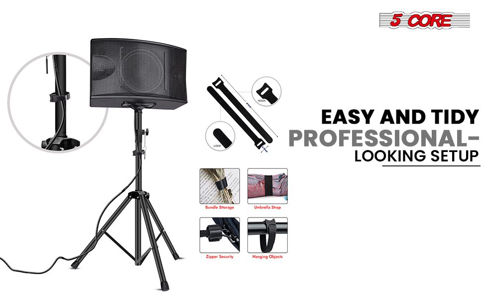 5 Core Adjustable Short Tripod Speaker Stand for PA and Studio Monitors