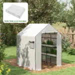 01-0472 Replacement Cover, 55" x 56.25" x 74.75" Walk-in Greenhouse Cover Reinforced Anti-Tear PE Hot House Cover, White - Image 2
