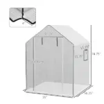 01-0472 Replacement Cover, 55" x 56.25" x 74.75" Walk-in Greenhouse Cover Reinforced Anti-Tear PE Hot House Cover, White - Image 3
