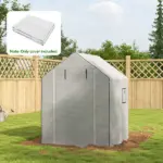 01-0472 Replacement Cover, 55" x 56.25" x 74.75" Walk-in Greenhouse Cover Reinforced Anti-Tear PE Hot House Cover, White - Image 10