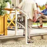 1-3 Step Metal Handrails for Outdoor Steps, Porch Deck Stair Railing with Installation Kit for Concrete Steps, White - Image 2
