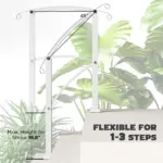 1-3 Step Metal Handrails for Outdoor Steps, Porch Deck Stair Railing with Installation Kit for Concrete Steps, White - Image 4