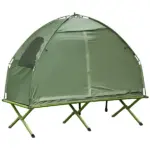 Outsunny 1 Person Folding Camping Cot, Portable Outdoor with Carry Bag, 2-in-1 Elevated Camping Bed Tent Single - Image 11