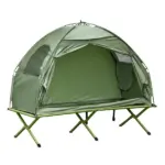 Outsunny 1 Person Folding Camping Cot, Portable Outdoor with Carry Bag, 2-in-1 Elevated Camping Bed Tent Single - Image 12