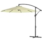 Outsunny 10' Cantilever Tilt Offset Patio Umbrella w/ UV and Water Safe Material and Cross Base (Weight Not Included), Beige