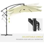 Outsunny 10' Cantilever Tilt Offset Patio Umbrella w/ UV and Water Safe Material and Cross Base (Weight Not Included), Beige - Image 5