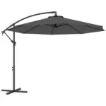 10' Cantilever Tilt Offset Patio Umbrella with UV and Water Safe Material and Cross Base (Weight Not Included), Gray - Image 11