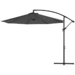 10' Cantilever Tilt Offset Patio Umbrella with UV and Water Safe Material and Cross Base (Weight Not Included), Gray