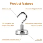 10 Pack N52 Neodymium Magnetic Hook Hangers - Image 9