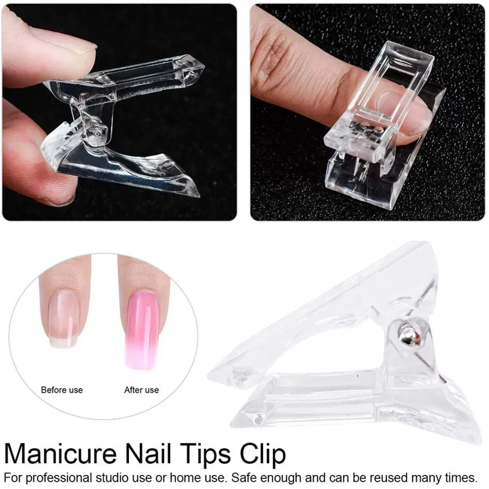 10 Pack Nail Extension Clips for Poly Builder Gel Quick Form Nail Tips