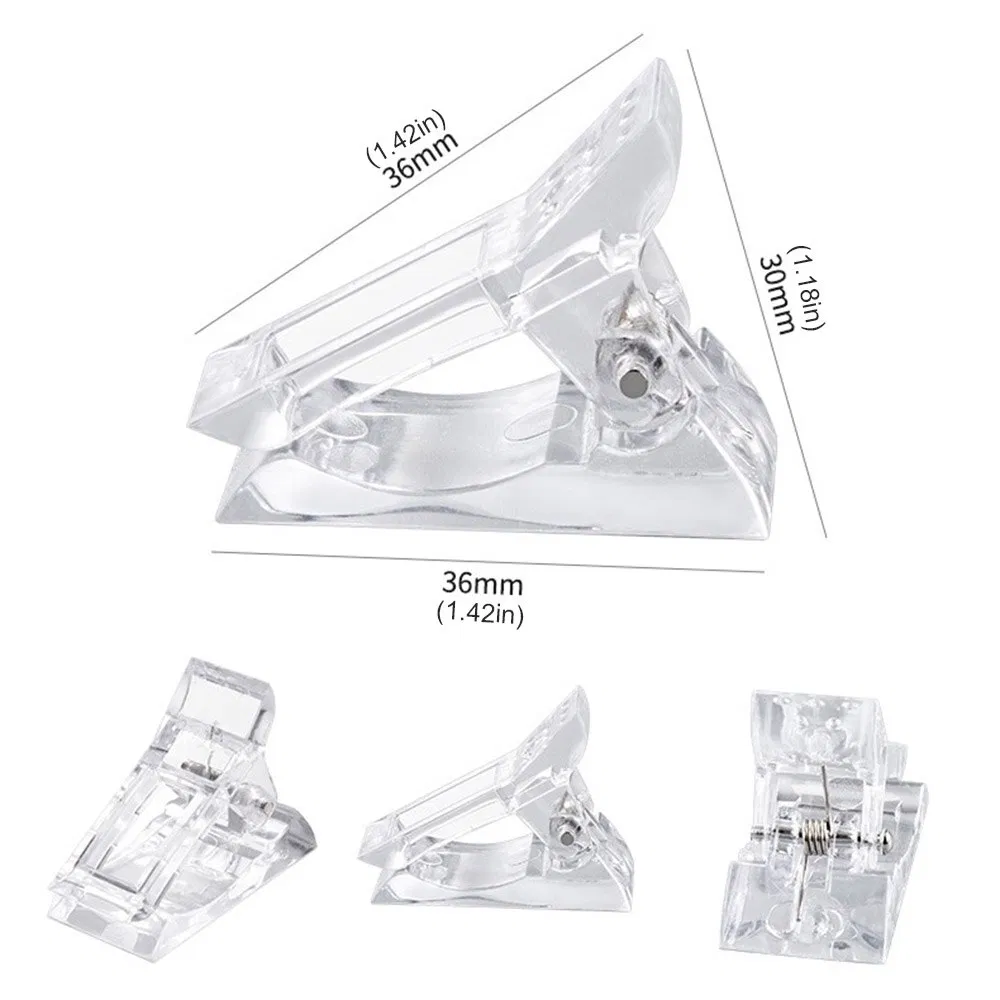 10 Pack Nail Extension Clips for Poly Builder Gel Quick Form Nail Tips