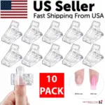 10 Pack Nail Extension Clips for Poly Builder Gel Quick Form Nail Tips