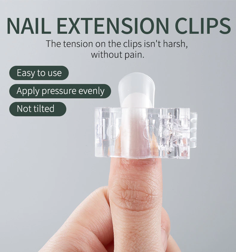 10 Pack Nail Extension Clips for Poly Builder Gel Quick Form Nail Tips