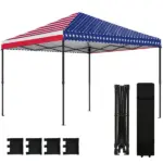 Outsunny 10 x 10 ft Pop Up Canopy Tent with One Push Setup, Outdoor Portable Instant Canopy Shelter with Roller Bag, American Flag - Image 11