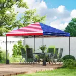 Outsunny 10 x 10 ft Pop Up Canopy Tent with One Push Setup, Outdoor Portable Instant Canopy Shelter with Roller Bag, American Flag - Image 10