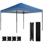 Outsunny 10 x 10 Ft Pop Up Canopy Tent with One Push Setup, Outdoor Portable Instant Canopy Shelter w/ Roller Bag, Dark Blue - Image 11