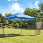 Outsunny 10 x 10 Ft Pop Up Canopy Tent with One Push Setup, Outdoor Portable Instant Canopy Shelter w/ Roller Bag, Dark Blue - Image 3