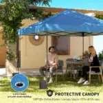 Outsunny 10 x 10 Ft Pop Up Canopy Tent with One Push Setup, Outdoor Portable Instant Canopy Shelter w/ Roller Bag, Dark Blue - Image 5