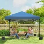 Outsunny 10 x 10 Ft Pop Up Canopy Tent with One Push Setup, Outdoor Portable Instant Canopy Shelter w/ Roller Bag, Dark Blue - Image 9