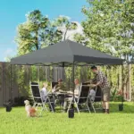 Outsunny 10 x 10 Ft Pop Up Canopy Tent with One Push Setup, Outdoor Portable Instant Canopy Shelter w/ Roller Bag, Dark Gray - Image 2